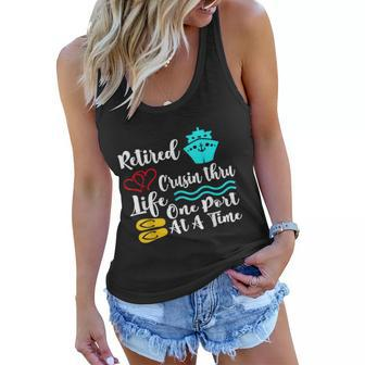 Retired And Cruising Through Life One Port At A Time Women Flowy Tank - Thegiftio UK