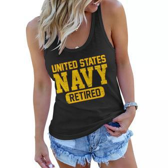 Retired United States Navy Tshirt Women Flowy Tank - Monsterry UK