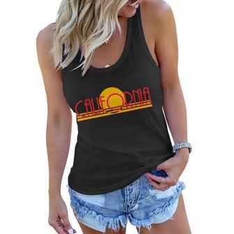 Retro California Sun Sunset Logo Women Flowy Tank - Monsterry CA