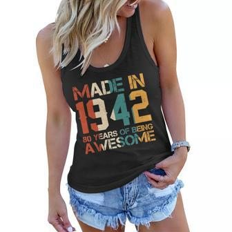 Retro Made In 1942 80 Years Of Being Awesome Birthday Women Flowy Tank - Monsterry AU
