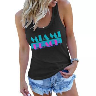 Retro Miami Beach Logo Tshirt Women Flowy Tank - Monsterry CA