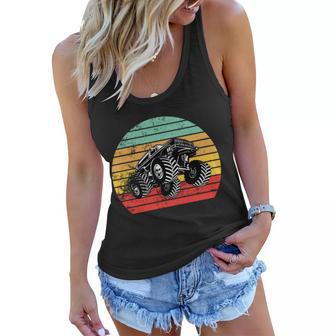 Retro Monster Truck Emblem Tshirt Women Flowy Tank - Monsterry CA