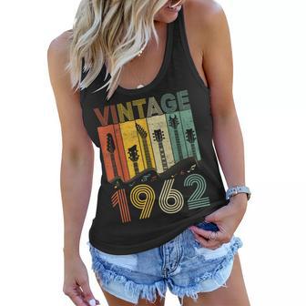 Retro Vintage 1962 Guitarist 1962 Birthday Guitar Player Women Flowy Tank - Seseable