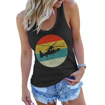 Retro Vintage Helicopter Women Flowy Tank - Monsterry