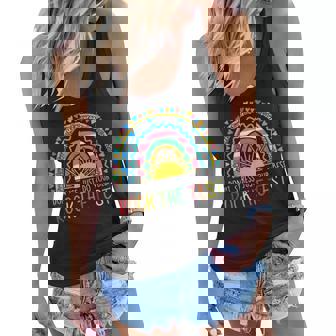 Rock The Test Teacher Test Day Testing Day Rainbow Teacher Women Flowy Tank - Thegiftio