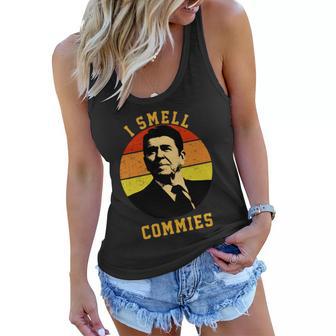 Ronald Reagan I Smell Commies Tshirt Women Flowy Tank - Monsterry DE