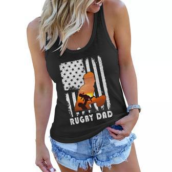 Rugby Dad Father And Kid Family Rugby Lover Women Flowy Tank - Monsterry UK