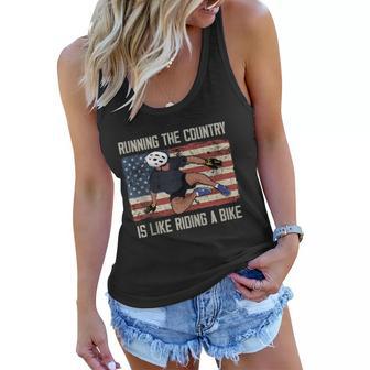 Running The Country Is Like Riding A Bike Funny Joe Biden Bike Meme Women Flowy Tank - Monsterry UK