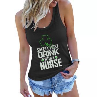 Safety First Drink With A Nurse Beer Lovers St Patricks Day Women Flowy Tank - Monsterry CA