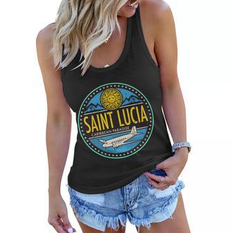 Saint Lucia Caribbean Paradise Women Flowy Tank - Monsterry CA