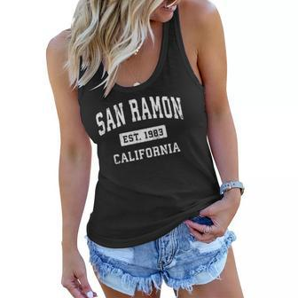 San Ramon California Ca Vintage Established Sports Design Women Flowy Tank | Mazezy
