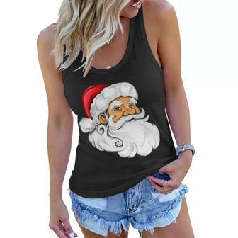 Santa Claus Head Tshirt Women Flowy Tank - Monsterry AU