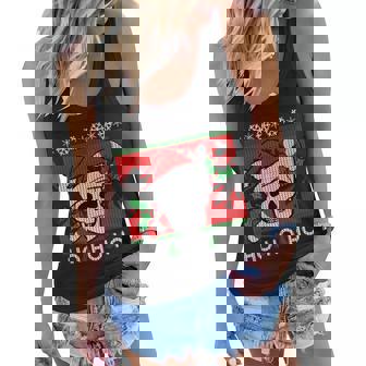 Santa Skull Candy Cane Ugly Christmas Sweater T-Shirt Graphic Design Printed Casual Daily Basic Women Flowy Tank - Thegiftio