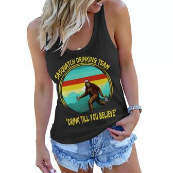 Sasquatch Drinking Team Drink Till You Believe Graphic Design Printed Casual Daily Basic Women Flowy Tank