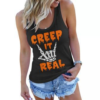 Scary Funny Halloween Creep It Real Women Flowy Tank - Seseable