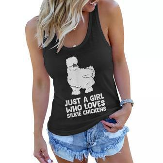 Silkie Chicken Lady Just A Girl Who Loves Silkie Chickens Women Flowy Tank - Thegiftio UK