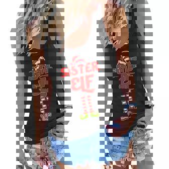 Sister Elf Christmas Women Flowy Tank - Monsterry