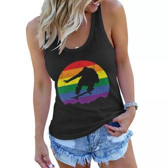 Skateboarding Lgbt Gay Pride Lesbian Bisexual Ally Quote Women Flowy Tank - Monsterry