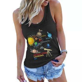 Solar System Planets Never Stop Looking Up Astronomy Women Flowy Tank - Monsterry AU