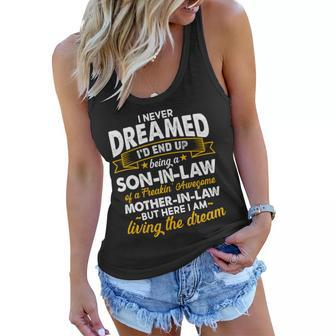 Son In Law Of A Freaking Awesome Mother In Law Tshirt Women Flowy Tank - Monsterry DE