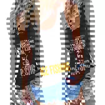 Sorry I Wasnt Listening I Was Thinking Ice Fishing Graphic Design Printed Casual Daily Basic Women Flowy Tank - Thegiftio