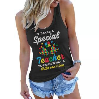 Special Teacher To Hear Child Cant Say Autism Awareness Sped Women Flowy Tank - Seseable
