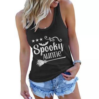 Spooky Auntie Halloween Quote Women Flowy Tank - Thegiftio UK