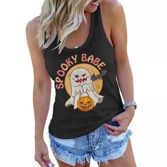 Spooky Babe Retro Groovy Halloween Custome Essential Women Flowy Tank - Thegiftio
