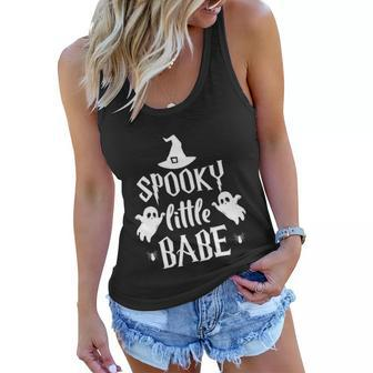 Spooky Little Babe Halloween Quote V4 Women Flowy Tank - Monsterry