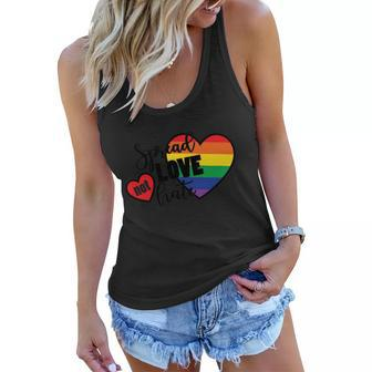 Spread Love Not Hate Lgbt Gay Pride Lesbian Bisexual Ally Quote Women Flowy Tank - Monsterry