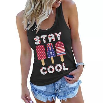 Stay Cool Popsicle Graphic 4Th Of July Plus Size Shirt Women Flowy Tank - Monsterry UK