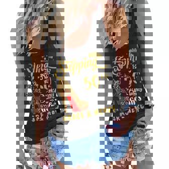 Stepping Into My 50Th Birthday With Gods Grace & Mercy Women Flowy Tank - Thegiftio