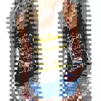 Stepping Into My October Birthday With Gods Grace And Mercy Women Flowy Tank - Thegiftio