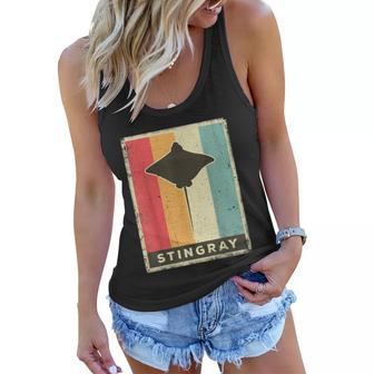 Stingray Lover Vintage Retro Poster Animal Tshirt Women Flowy Tank - Monsterry CA