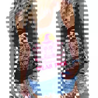 Sugar Skull Halloween Breast Cancer In October We Wear Pink V3 Women Flowy Tank - Thegiftio