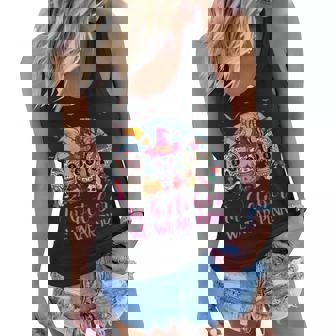 Sugar Skulls In October We Wear Pink Breast Cancer Awareness V2 Women Flowy Tank - Thegiftio