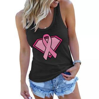 Super Breast Cancer Superhero Tshirt Women Flowy Tank - Monsterry