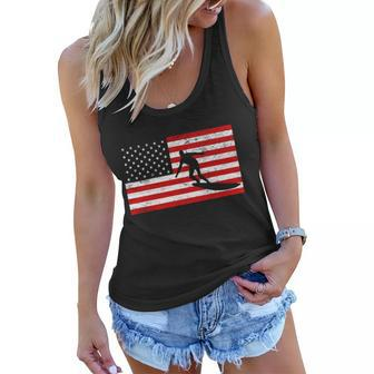 Surfer And Usa Flag Women Flowy Tank - Monsterry