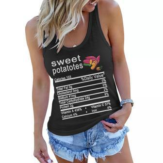 Sweet Potatotes Nutrition Facts Label Women Flowy Tank - Monsterry CA