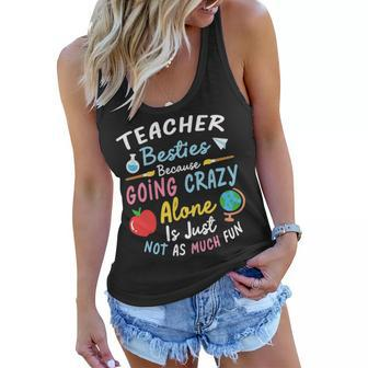 Teacher Besties Funny Teacher Women Flowy Tank - Seseable