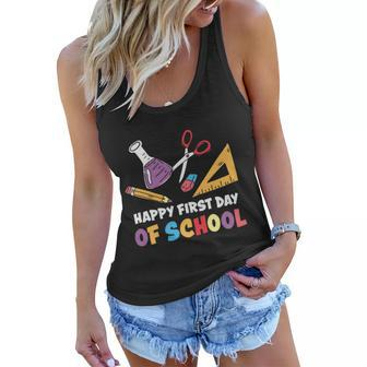 Teacher Happy First Day Of School Premium Plus Size Shirt For Teacher Kidsunisex Women Flowy Tank - Monsterry AU