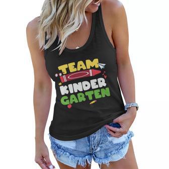 Team Kindergarten Teacher Cray On Back To School First Day Of School Women Flowy Tank - Monsterry AU