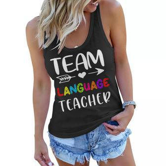 Team Language - Language Teacher Back To School Women Flowy Tank - Seseable