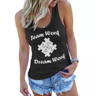 Team Work Dream Work Tshirt Women Flowy Tank - Monsterry