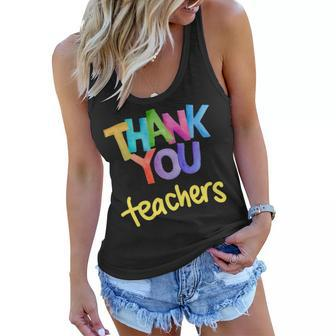 Thank You Teacher Appreciation Graduation Women Flowy Tank - Seseable
