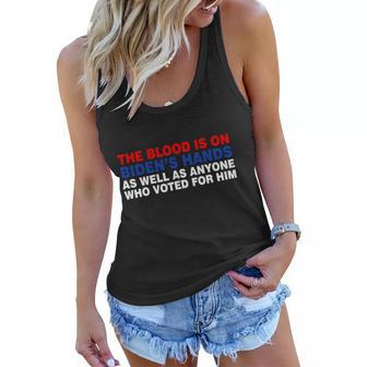 The Blood Is On Bidens Hands Tshirt Women Flowy Tank - Monsterry UK