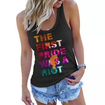 The First Pride Was A Riot Nyc 50Th Anniversary Graphic Design Printed Casual Daily Basic Women Flowy Tank - Thegiftio UK