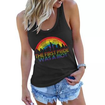The First Pride Was A Riot Tshirt Women Flowy Tank - Monsterry CA