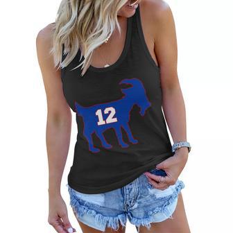 The Goat 12 New England Fan Football Qb Tshirt Women Flowy Tank - Monsterry AU