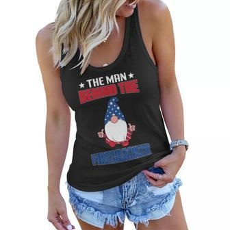 The Man Behind Firecracker Gnome Graphic 4Th July Plus Size Women Flowy Tank - Monsterry